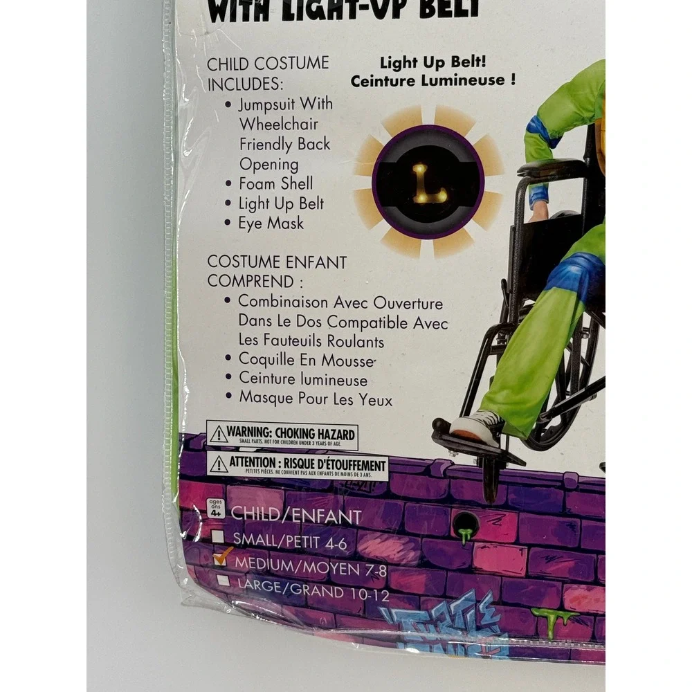 TMNT Leo Wheelchair Adaptive Costume Light Up Belt Nickelodeon Medium 7-8 NEW